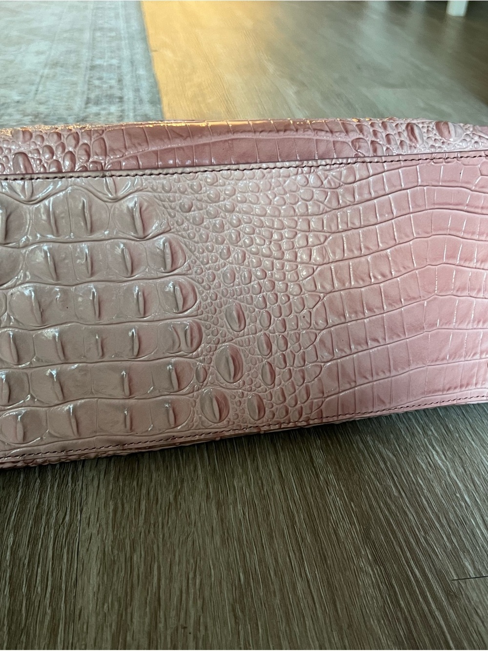 Brahmin Pink Croc-Embossed Dome Satchel - Picture 5 of 6